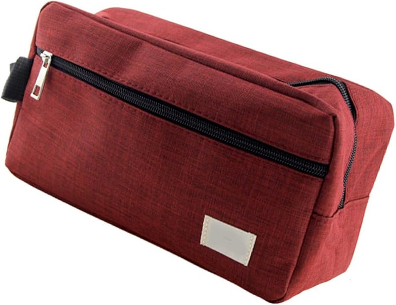 Red Oxford Makeup Bag Ergonomic Travel Cosmetic Pouch Portable Toiletry Bag - Image 5